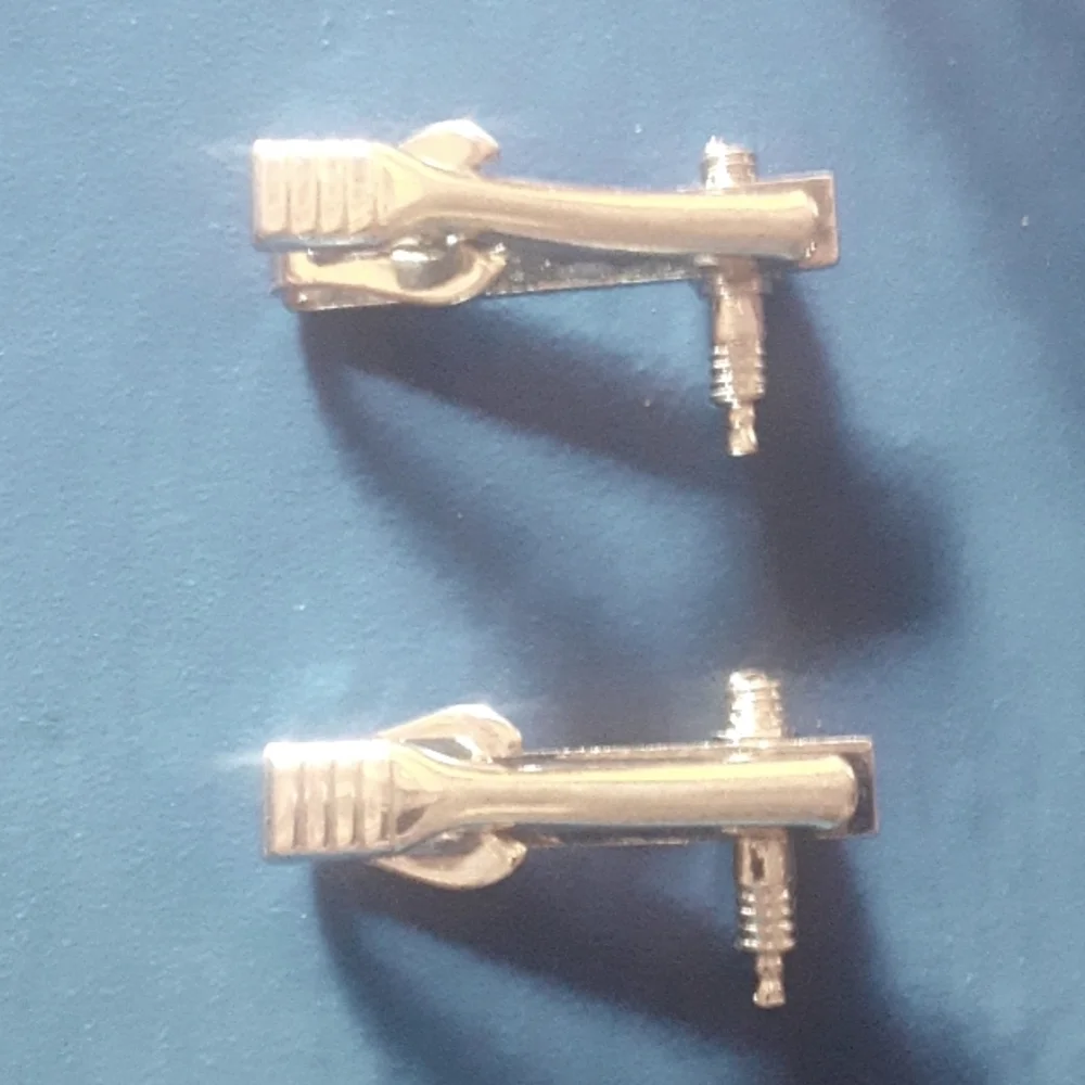 Elegant Silver Tone Spark Plug Cuff Links